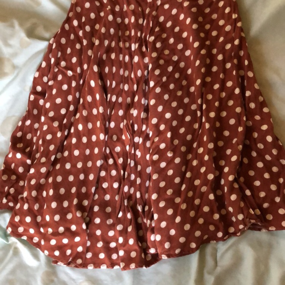 Polkadot brown and white skirt